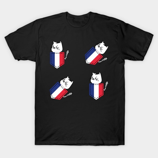 Patriotic Pocket Pussy - Cat Lover -  French Patriot T-Shirt by PosterpartyCo